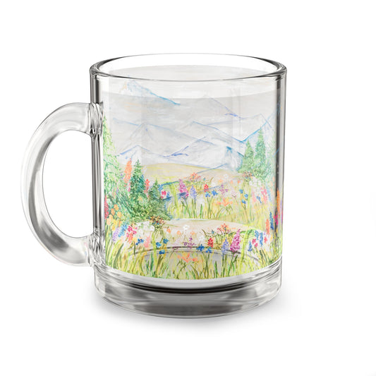 “Flower Valley” Glass Mug