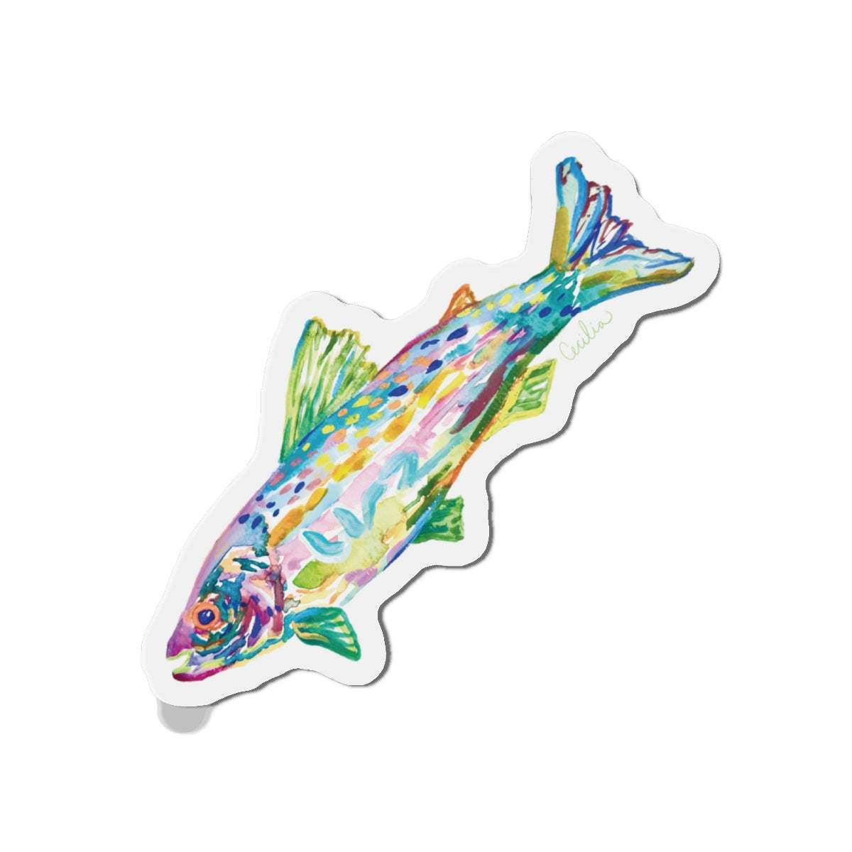 Green Fin Fish Magnet