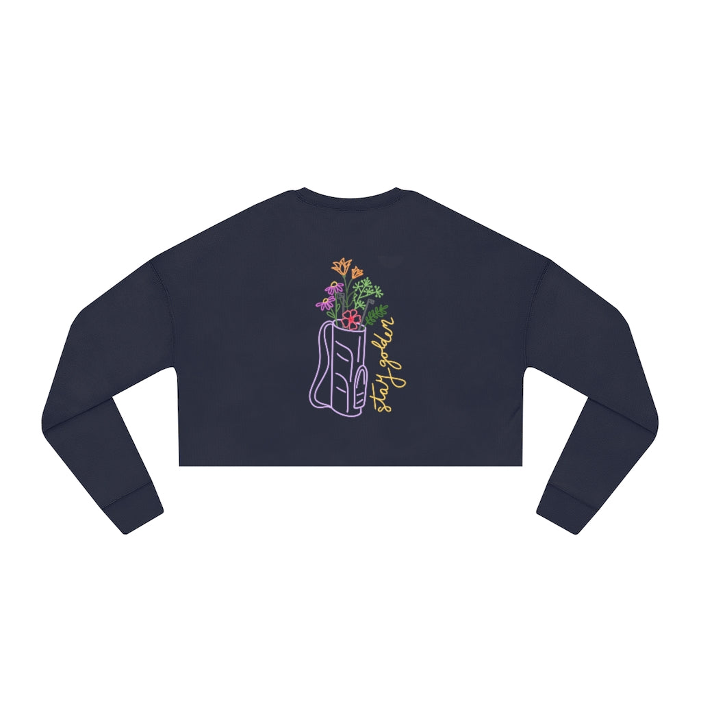 Floral Golf Bag Women's Cropped Sweatshirt