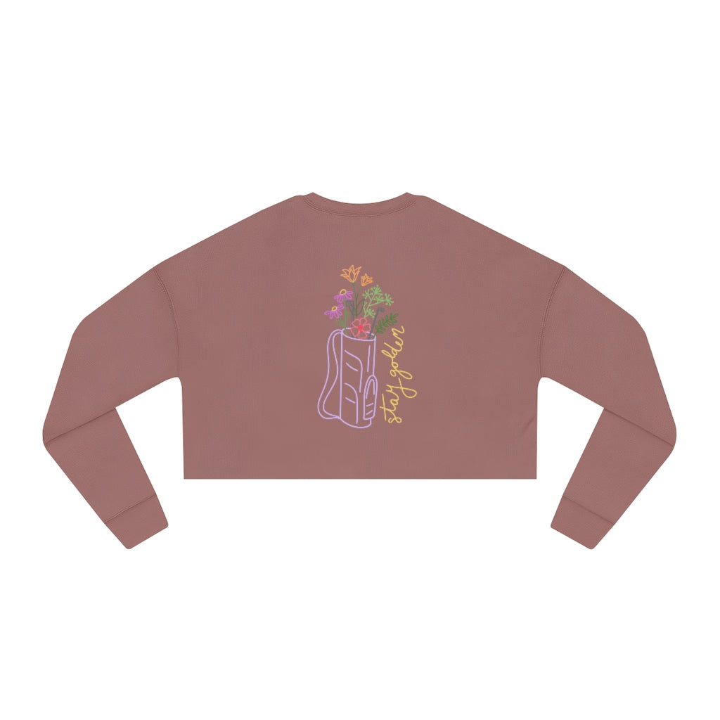 Floral Golf Bag Women's Cropped Sweatshirt